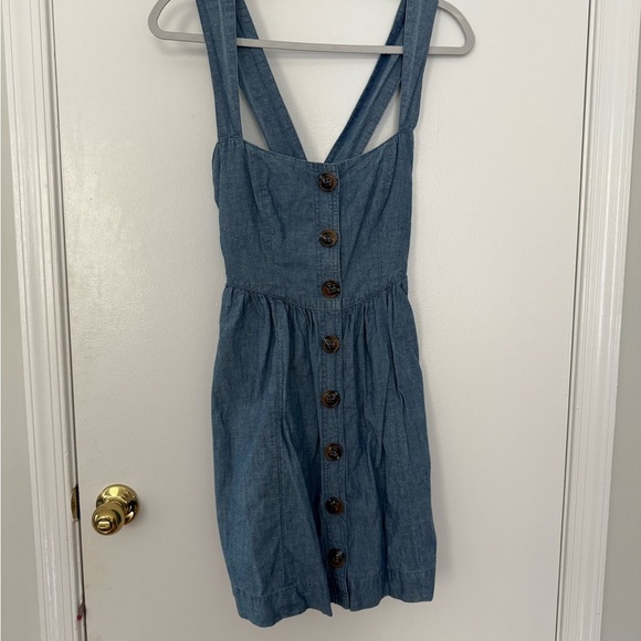 Free People Light Blue Button-Down Mini Dress - Picture 4 of 8